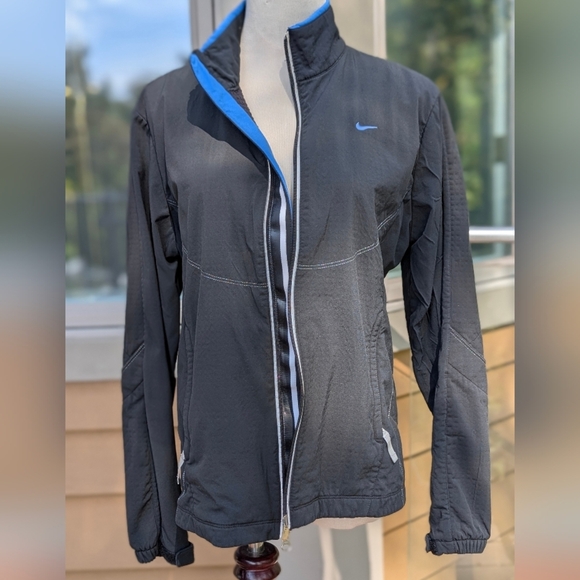 Nike Sphere Pro Black/Blue Zip Front Training Jacket Size M - Picture 1 of 11